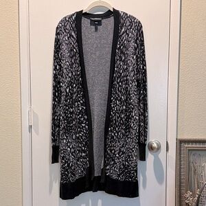Lane Bryant Black and Gray Animal Print Cardigan
